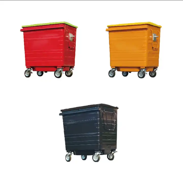 Square Metal Trash Can With Lid